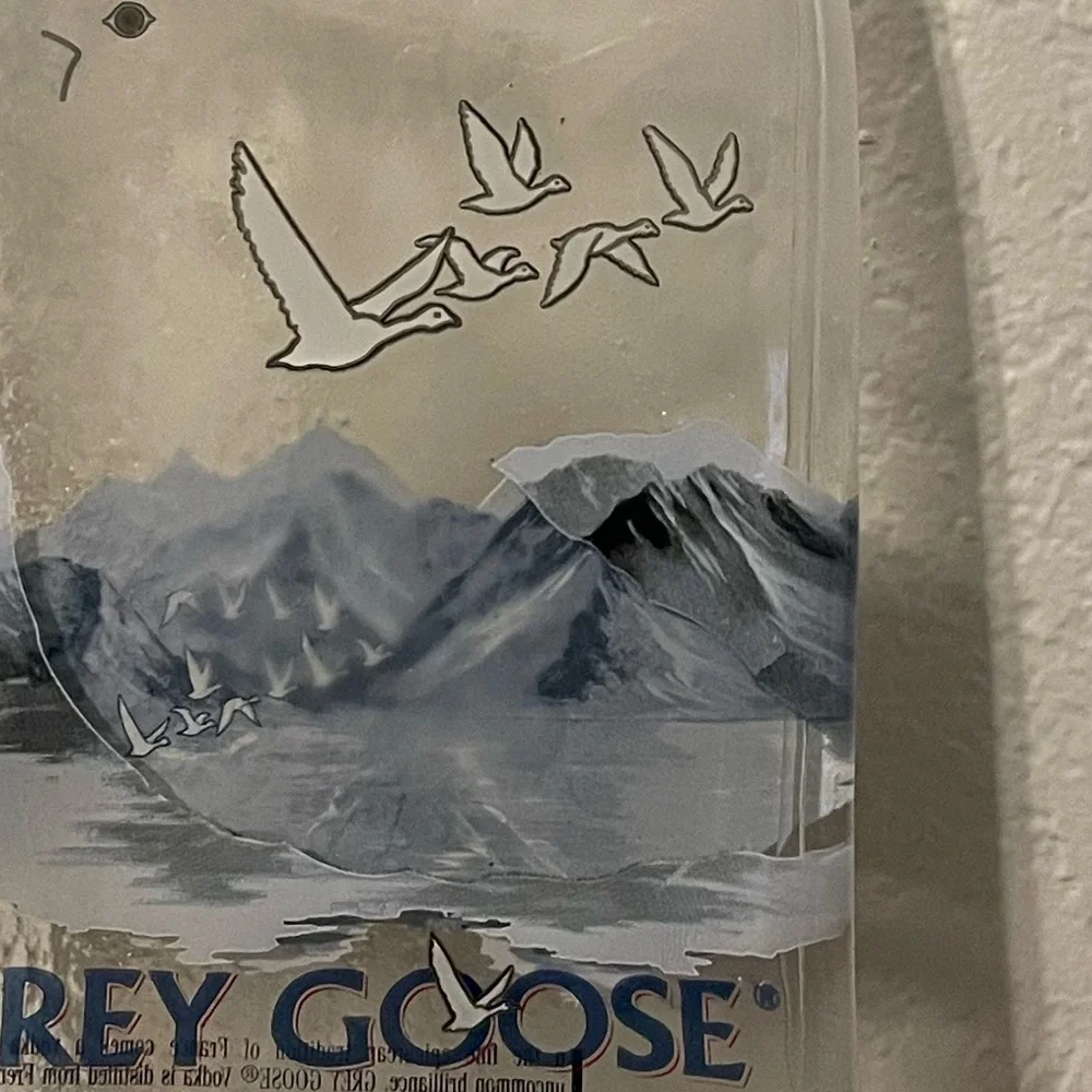 Rare Designed Grey Goose Vodka  Bottle Wall Mount bar decor glass alcohol